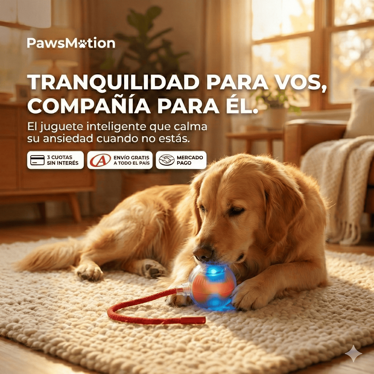 Pelota PawsMotion™ Anti-Ansiedad y Estres: El Juguete Inteligente Pro